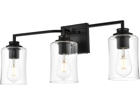 Elegant Lighting Ronnie 3-Light Black Glass Vanity Light