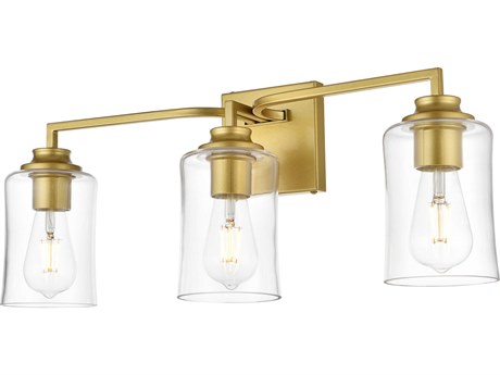 Elegant Lighting Ronnie 3-Light Brass Glass Vanity Light