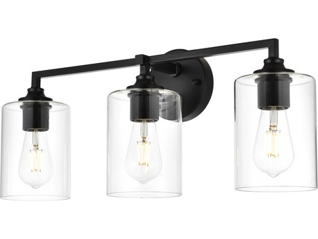 Elegant Lighting Mayson 3-Light Black Glass Vanity Light