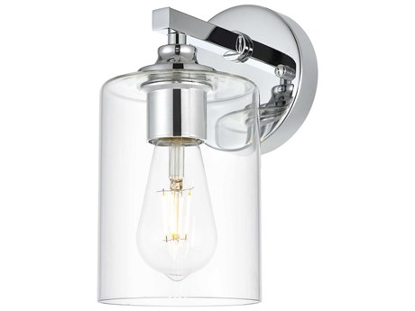 Elegant Lighting Mayson 1-Light Chrome Glass Wall Sconce