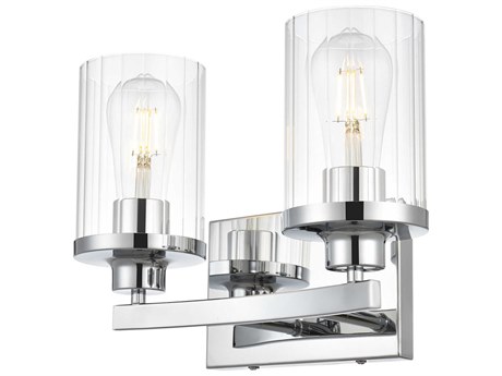 Elegant Lighting Saanvi 2-Light Chrome Glass Vanity Light