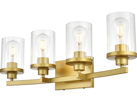 Elegant Lighting Saanvi 4-Light Brass Glass Vanity Light