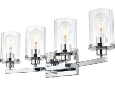 Elegant Lighting Saanvi 4-Light Chrome Glass Vanity Light