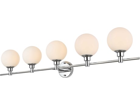 Elegant Lighting Cordelia 5-Light Chrome Glass Vanity Light