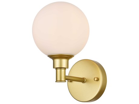 Elegant Lighting Cordelia 1-Light Brass Glass Wall Sconce