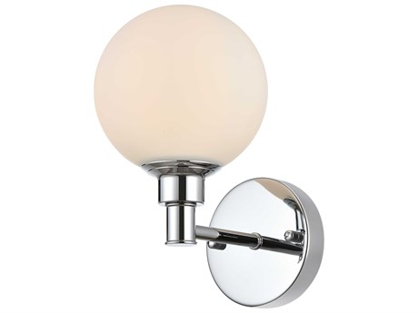 Elegant Lighting Cordelia 1-Light Chrome Glass Wall Sconce