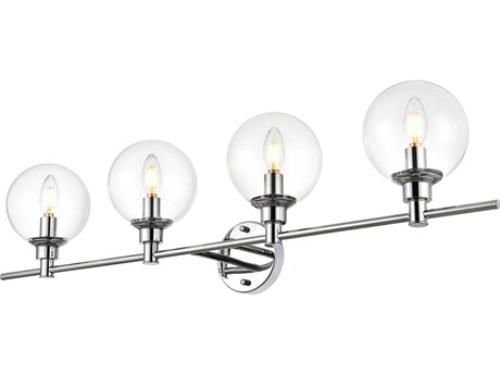 Elegant Lighting Jaelynn 4-Light Chrome Glass Vanity Light