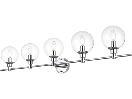 Elegant Lighting Jaelynn 5-Light Chrome Glass Vanity Light