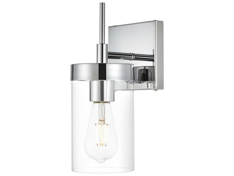 Elegant Lighting Benny 1-Light Chrome Glass Wall Sconce
