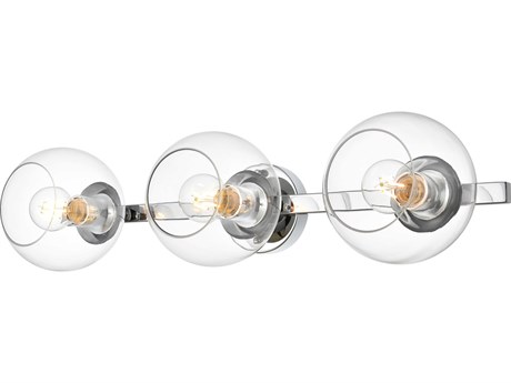 Elegant Lighting Rogelio 3-Light Chrome Glass Vanity Light