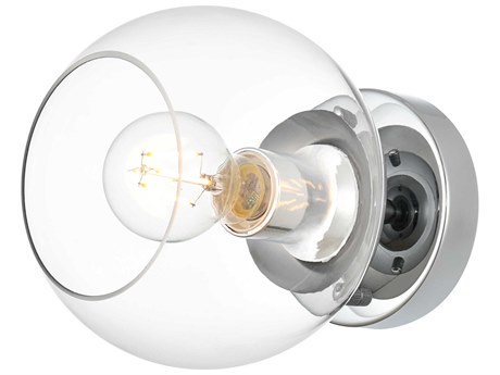 Elegant Lighting Rogelio 1-Light Chrome Glass Wall Sconce