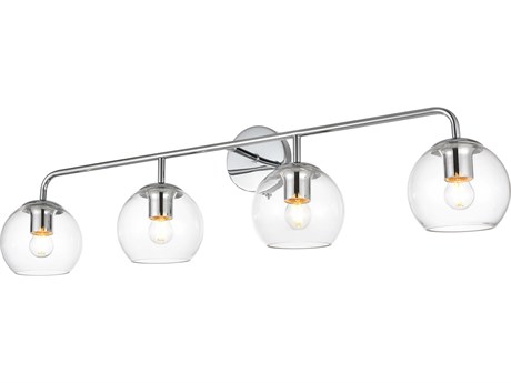 Elegant Lighting Genesis 4-Light Chrome Glass Vanity Light