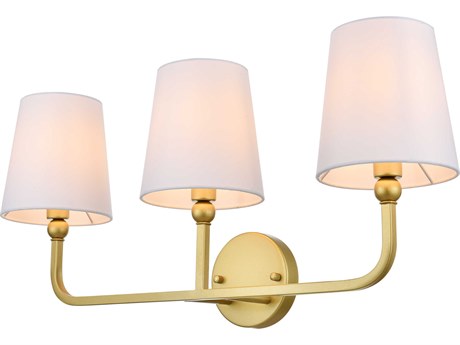 Elegant Lighting Colson 3-Light Brass Glass Vanity Light