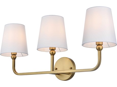 Elegant Lighting Senna 3-Light Satin Gold Vanity Light
