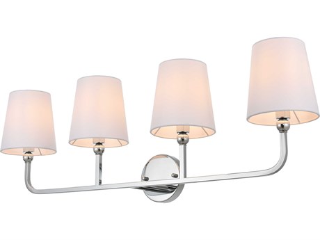 Elegant Lighting Colson 4-Light Chrome Glass Vanity Light