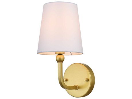Elegant Lighting Colson 1-Light Brass Glass Wall Sconce