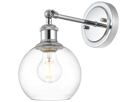 Elegant Lighting Kai 1-Light Chrome Glass Wall Sconce