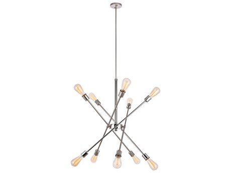 Elegant Lighting Axel 10-Light Polished Nickel Sputnik Pendant