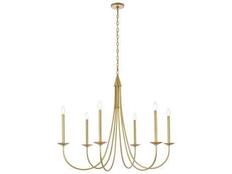 Elegant Lighting Cohen 6-Light Brass Chandelier