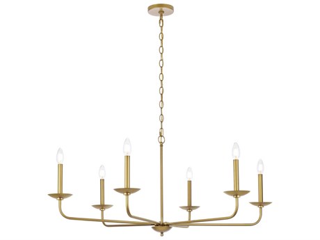 Elegant Lighting Cohen 6-Light Brass Chandelier