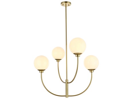Elegant Lighting Nyomi 4-Light Brass Globe Chandelier