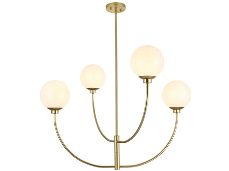 Elegant Lighting Nyomi 4-Light Brass Globe Chandelier