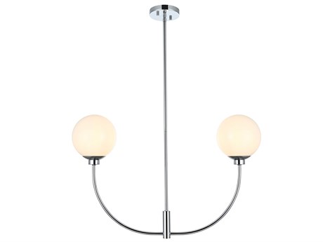 Elegant Lighting Nyomi 2-Light Chrome Globe Island Pendant
