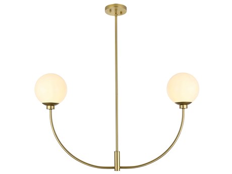 Elegant Lighting Nyomi 2-Light Brass Globe Island Pendant