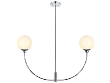 Elegant Lighting Nyomi 2-Light Chrome Globe Island Pendant
