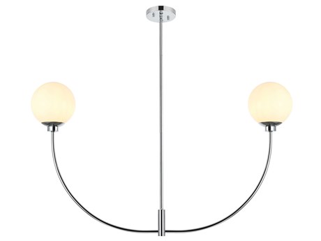 Elegant Lighting Nyomi 2-Light Chrome Globe Island Pendant