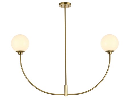 Elegant Lighting Nyomi 2-Light Satin Gold Globe Island Pendant