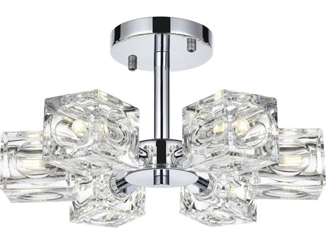 Elegant Lighting Lyra 6-Light Chrome Semi Flush Mount