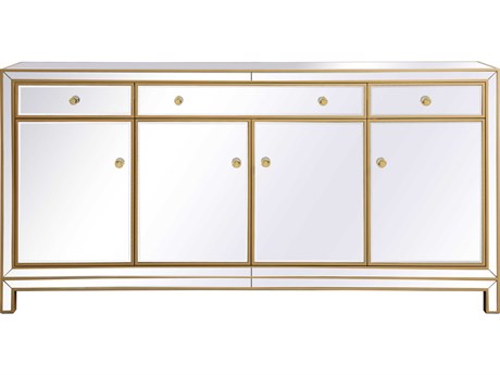 Elegant Lighting Reflexion 72" Gold Credenza Sideboard