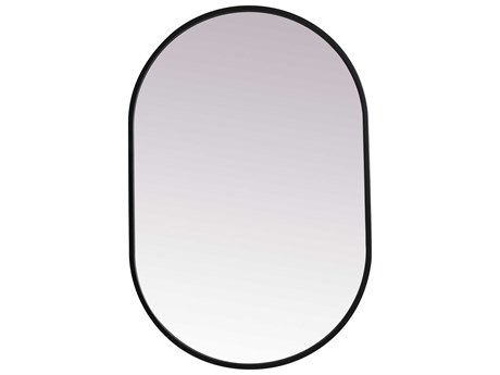 Elegant Lighting Asha Black Oval Wall Mirror