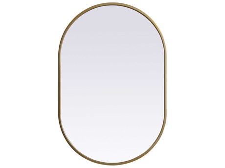 Elegant Lighting Asha Brass Oval Wall Mirror