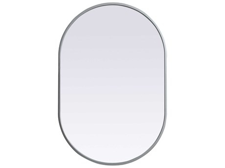 Elegant Lighting Asha Silver Oval Wall Mirror