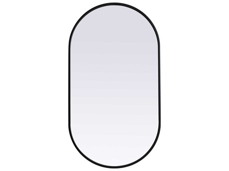 Elegant Lighting Asha Black Oval Wall Mirror