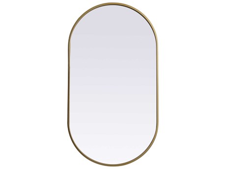 Elegant Lighting Asha Brass Oval Wall Mirror