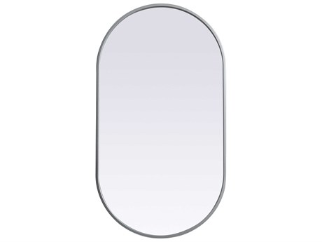 Elegant Lighting Asha Silver Oval Wall Mirror