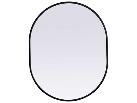Elegant Lighting Asha Black Oval Wall Mirror