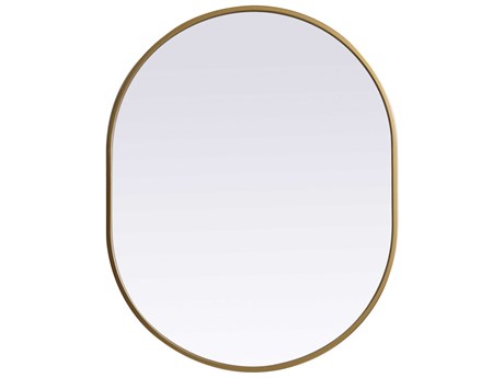 Elegant Lighting Asha Brass Oval Wall Mirror