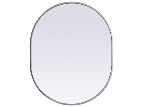Elegant Lighting Asha Silver Oval Wall Mirror