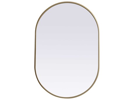 Elegant Lighting Asha Brass Oval Wall Mirror