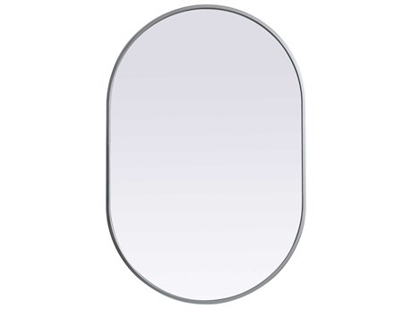 Elegant Lighting Asha Silver Oval Wall Mirror