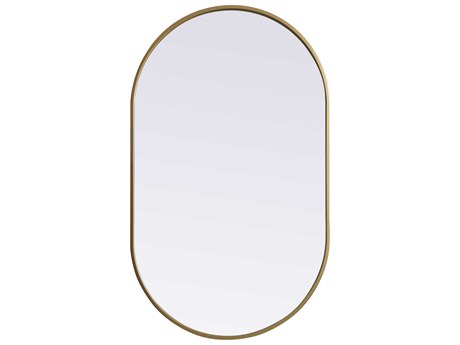 Elegant Lighting Asha Brass Oval Wall Mirror