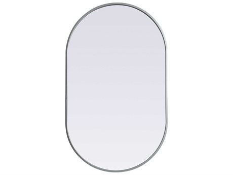 Elegant Lighting Asha Silver Oval Wall Mirror