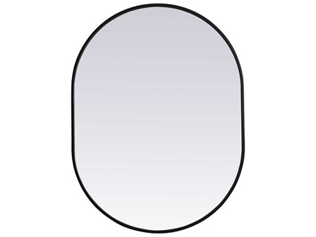 Elegant Lighting Asha Black Oval Wall Mirror