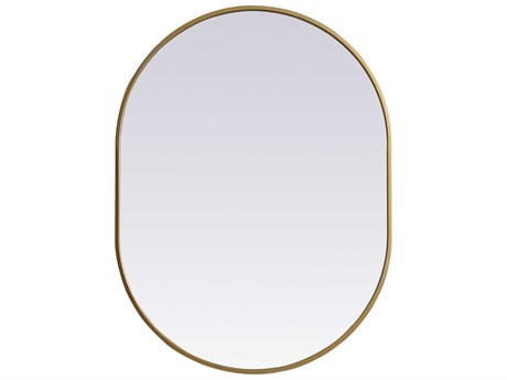 Elegant Lighting Asha Brass Oval Wall Mirror