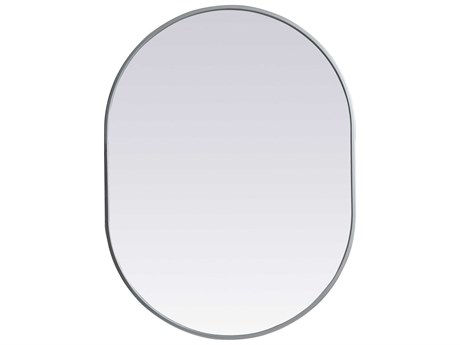 Elegant Lighting Asha Silver Oval Wall Mirror