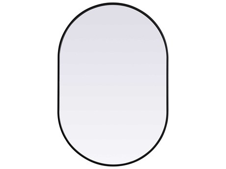 Elegant Lighting Asha Black Oval Wall Mirror